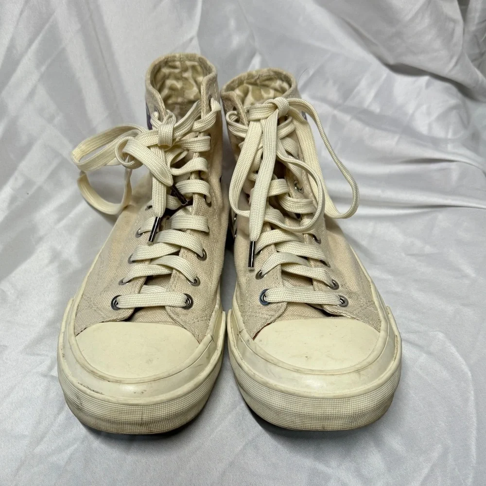 Paul Smith Kirk Ivory Dino Lace Up High Top Sneakers Big Boy Size 36 (US 4)